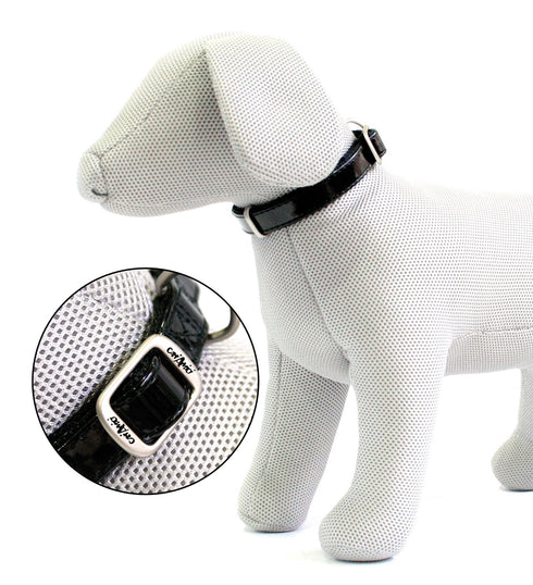 Zgarda reglabila pentru caini Glossy 20cmX30X10 mm Black